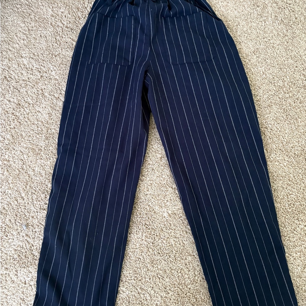Urban Outfitters Navy Pinstripe Trousers